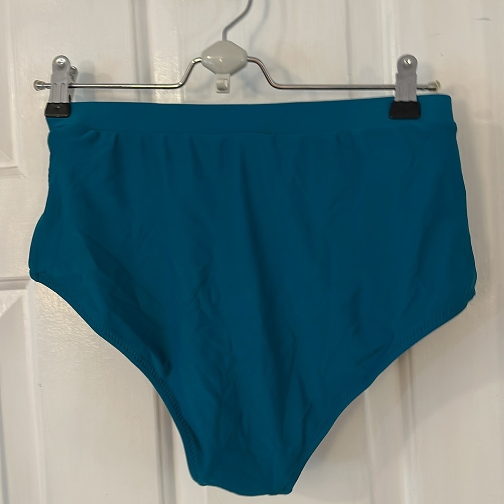 NWT Women’s Teal Kate Kasin High Waisted Tummy Control Full Coverage Bikini - Picture 8 of 8